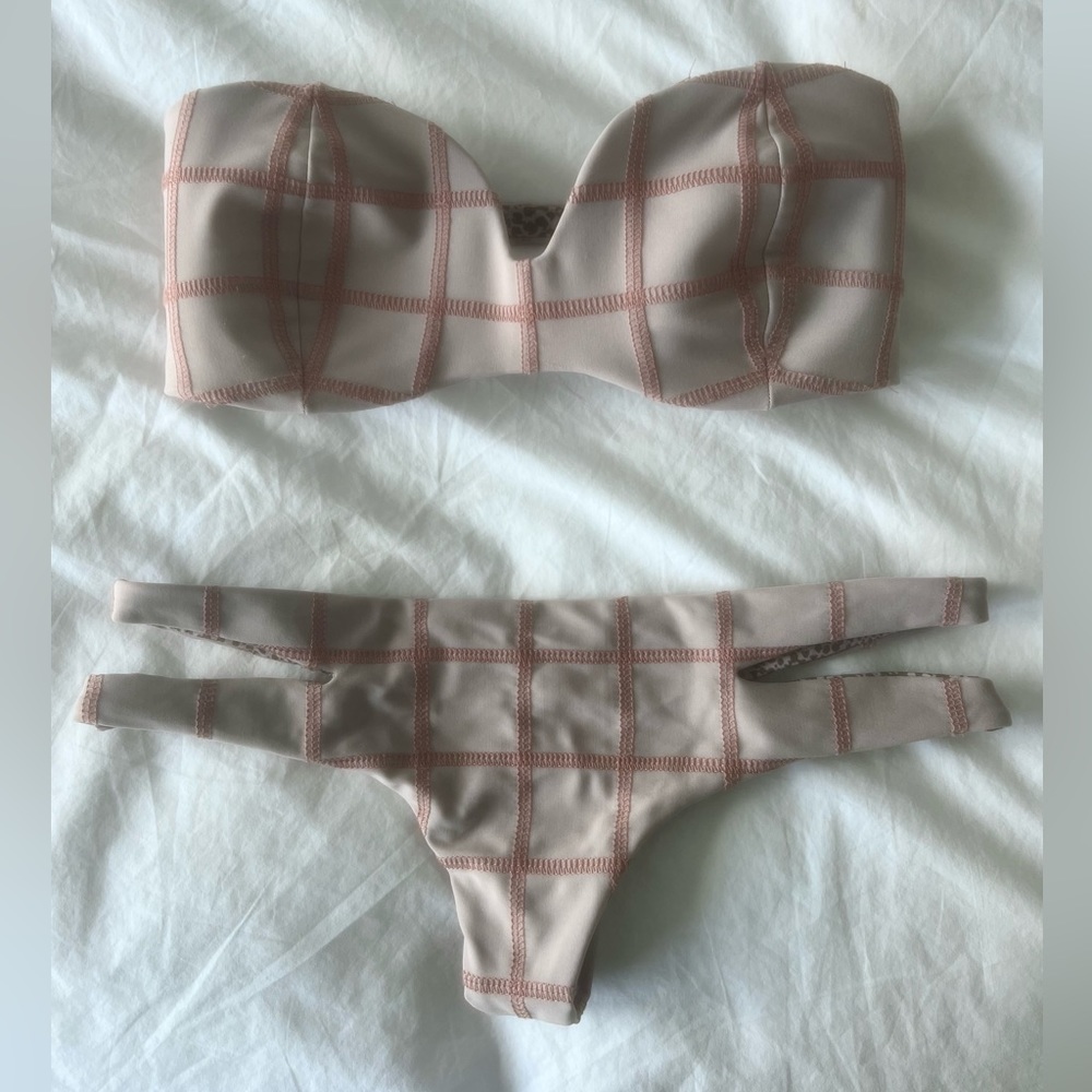 ACACIA Swim Set: Coconuts Stitched Bandeau Bikini Top & Baldwin Stitched Bottom